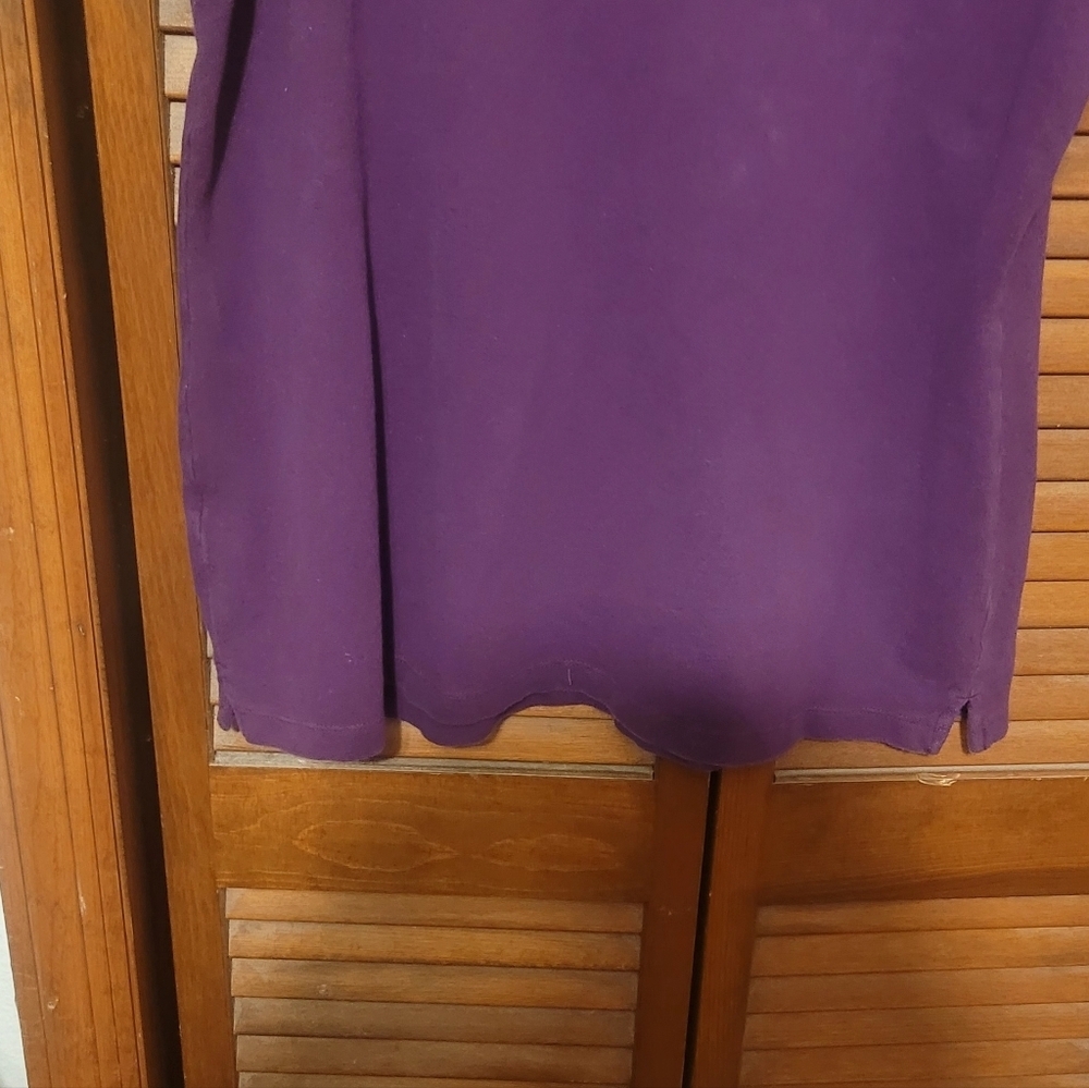 Croft & Barrow Women's Plum Purple Button-Front Classic Polo. Size Large - Picture 6 of 6